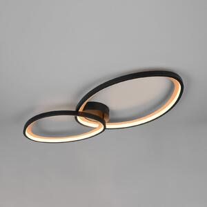 Trio Lighting Sivo LED stropno svjetlo, duljina 84 cm, mat crna, metal, CCT, prigušiva, Crno, Dnevni boravak/blagovaonica, Metal