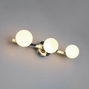 Trio Lighting Zidna svjetiljka Alfio, širina 50 cm, kromirani metal/staklo, IP44, 3 svjetla, Krom, kupaonica, Metal