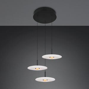 Trio Lighting LED viseća lampa Sirena, bijela, Ø 41 cm, staklo, 3 svjetla, prigušiva, Bijela, Dnevni boravak/blagovaonica, Staklo