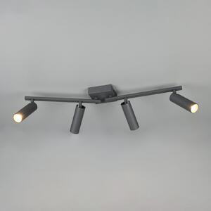 Trio Lighting Stropna svjetiljka Dara, duljina 66 cm, antracit, metal, s četiri kraka, Crno, Dnevni boravak/blagovaonica, Metal