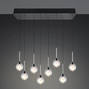 Trio Lighting LED viseća lampa Calista, krom, duljina 90 cm, metal/staklo, 8 sijalica, prigušiva, Krom, Dnevni boravak/blagovaonica, Metal
