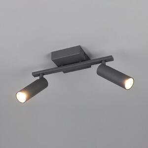 Trio Lighting Stropna svjetiljka Dara, duljina 28 cm, antracit, metal, 2 svjetla, Crno, Dnevni boravak/blagovaonica, Metal