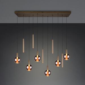 Trio Lighting Melaro LED viseća svjetiljka, 120 cm, platina, metal/staklo, 11 sijalica, prigušiva, Metalik, Dnevni boravak/blagovaonica, Metal