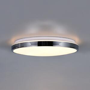 Trio Lighting LED stropna svjetiljka Fena, kromirana, Ø 38 cm, metal, IP44, prigušiva, Krom, kupaonica, Metal