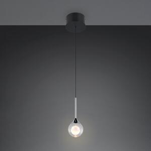 Trio Lighting LED viseća lampa Calista, kromirana, Ø 10 cm, metal/staklo, CCT, prigušiva, Krom, Dnevni boravak/blagovaonica, Metal