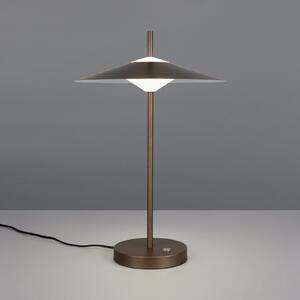 Trio Lighting Amalo LED stolna lampa, platinaste boje, visina 46 cm, metal, CCT, prigušiva, Metalik, Dnevni boravak/blagovaonica, Metal