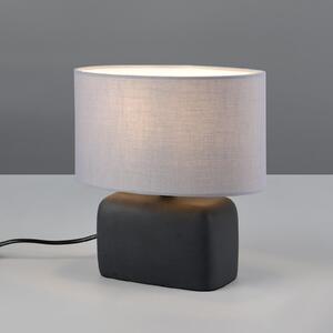 Trio Lighting Stolna lampa Livare, visina 24 cm, siva/crna, beton/tkanina, Crno, Dnevni boravak/blagovaonica, Beton