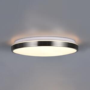 Trio Lighting LED stropna svjetiljka Fena, mat nikl, Ø 38 cm, metal, IP44, prigušiva, Metalik, kupaonica, Metal
