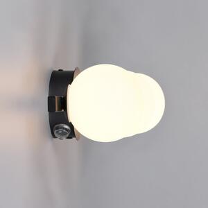 Trio Lighting Zidna svjetiljka Alfio, 50 cm, crni metal/staklo, IP44, 3 svjetla, Crno, kupaonica, Metal