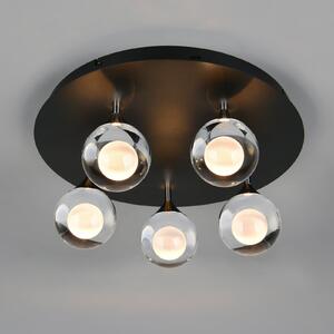 Trio Lighting LED stropna svjetiljka Calista, krom, Ø 43 cm, metal/staklo, za 5 sijalica, prigušiva, Krom, Dnevni boravak/blagovaonica, Metal