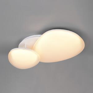 Trio Lighting LED stropna svjetiljka Ozera, duljina 67 cm, bijela, plastika, CCT, 2 svjetla, prigušiva, Bijela, Dnevni boravak/blagovaonica, Plastika