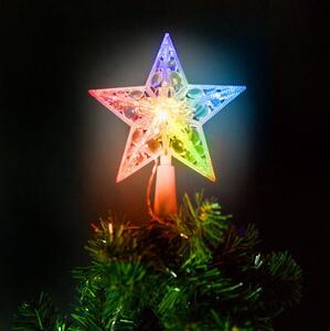 LED RGB Božićna zvijezda za drvce 10xLED/2xAA 15cm