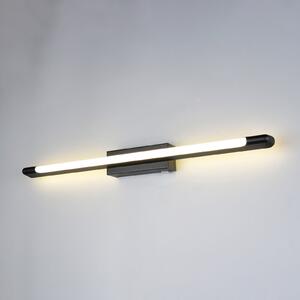 Trio Lighting Crna zidna LED svjetiljka Alberto, širina 71 cm, IP44, prigušiva, Crno, kupaonica, Metal