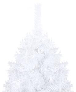 VidaXL Umjetno osvijetljeno božićno drvce i kuglice bijelo 210 cm PVC