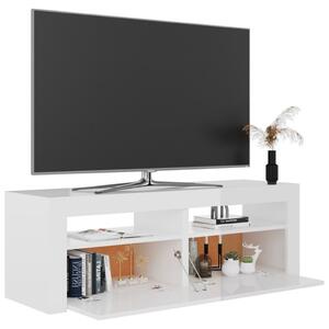 TV ormarić s LED svjetlima visoki sjaj bijeli 120 x 35 x 40 cm