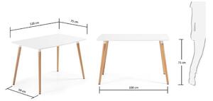 Blagovaonski stol od bukovog drveta Kave Home Daw, 120 x 75 cm