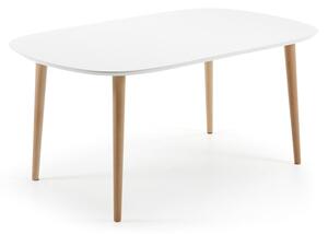 Blagovaonski stol od bukve na razvlačenje Kave Home Oakland, 160 x 100 cm