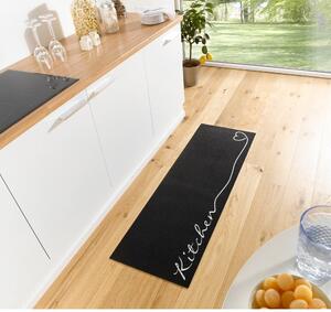 Crni kuhinjski tepih Zala Living Kitchen, 50 x 150 cm