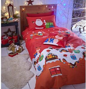 Crvena božićna posteljina Catherine Lansfield, 200 x 200 cm