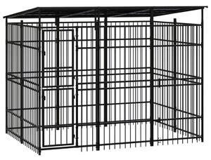 VidaXL Vanjski kavez za pse s krovom čelični 5,53 m²
