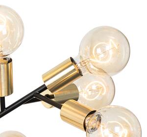 Moderna viseća svjetiljka crna sa zlatnim 24 svjetla - Juul