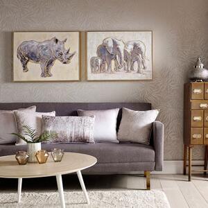 Ručno slikana slika Graham & Smeđi Elephant Family, 80 x 60 cm