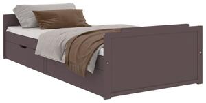 VidaXL Okvir za krevet s ladicama tamnosmeđi 90 x 200 cm od borovine