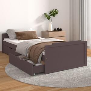 VidaXL Okvir za krevet s ladicama tamnosmeđi 90 x 200 cm od borovine