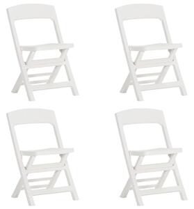 VidaXL Sklopive vrtne stolice 4 kom PP bijele