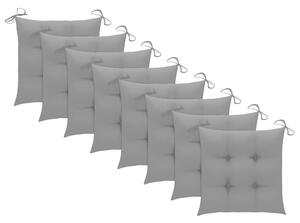 Vrtne stolice s jastucima 8 kom od masivne tikovine