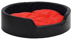 VidaXL Krevet za pse crno-crveni 69 x 59 x 19 cm pliš i umjetna koža