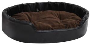 VidaXL Krevet za pse crno-smeđi 90 x 79 x 20 cm pliš i umjetna koža