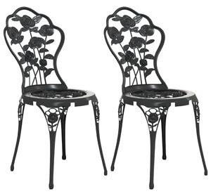 VidaXL Bistro stolice 2 kom od lijevanog aluminija crne