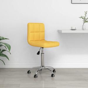VidaXL Okretna uredska stolica od tkanine boja senfa