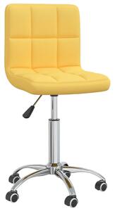 VidaXL Okretna uredska stolica od tkanine boja senfa