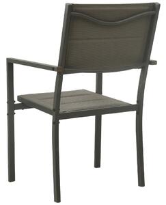 Vrtne stolice 4 kom od tekstilena i čelika sive i antracit