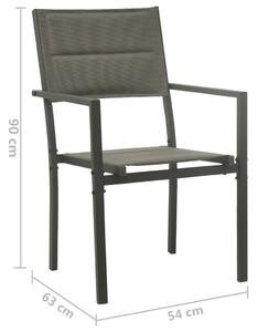 Vrtne stolice 2 kom od tekstilena i čelika sive i antracit
