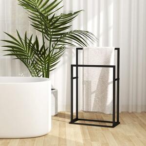 VidaXL Samostojeći stalak za ručnike crni 48 x 24 x 78,5 cm čelični