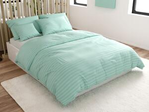 Hotelska posteljina od mikrovlakana JASMINE mentol - pruga 2 cm, hotelski džep Dimenzije posteljine: 70 x 90 cm | 140 x 220 cm