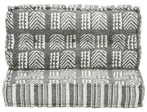 VidaXL Tabure od tkanine 100 x 100 x 20 cm sivi prugasti