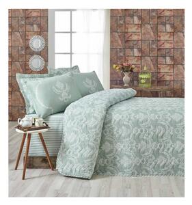Set prošiveni prekrivač i dvije jastučnice Eponj Home Pure Water Green, 200 x 220 cm