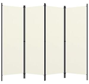 VidaXL Sobna pregrada s 4 panela bijela 200 x 180 cm