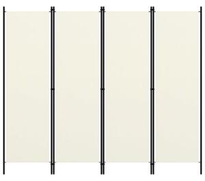 VidaXL Sobna pregrada s 4 panela krem-bijela 200 x 180 cm