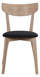 Black Friday - Smeđa stolica za blagovaonu s tamosmeđim sjedalom od hrastovog drveta drveta Rowico Amia