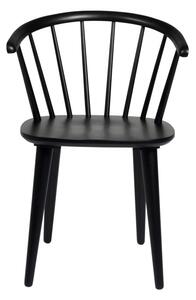 Crna stolica za blagovanje od gumenog drveta Rowico Carmen