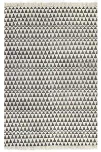 VidaXL Ćilim od pamuka s uzorkom 120 x 180 cm crno-bijeli