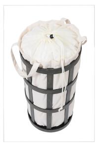 Crna drvena košara za rublje s bijelom vrećom Wireworks Cage