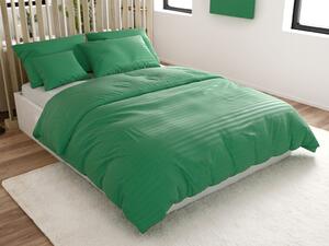Hotelska posteljina od mikrovlakana JASMINE tamno zelena - pruga 2 cm Dimenzije posteljine: 70 x 90 cm | 140 x 200 cm