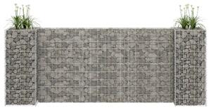 VidaXL Gabionska sadilica u H-obliku od čelične žice 260 x 40 x 100 cm