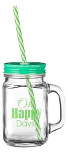 Čaše sa zelenim poklopcem i slamkom Premier Housewares, 450 ml
